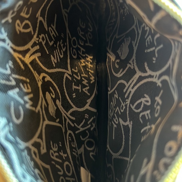 Betsey Johnson - Black Wristlet with Bows and Gold Chain - Picture 7 of 9